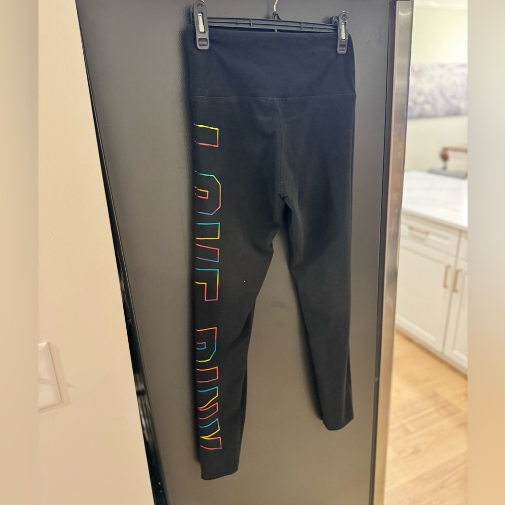 PINK Victoria's Secret Black Leggings with Colorful Logo - Picture 7 of 8